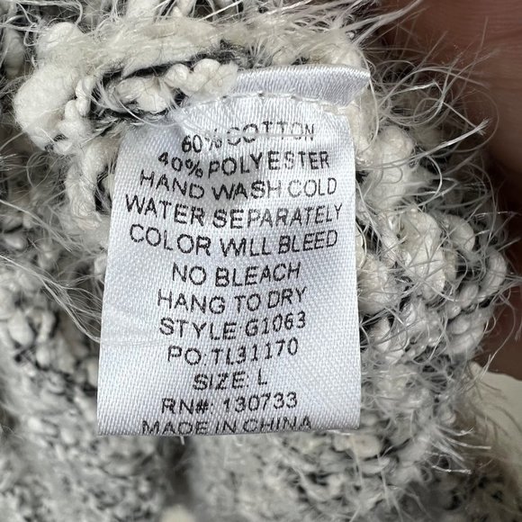 UMGEE Cozy Soft Gray Chunky Knit Oversized Mid Sleeve Sweaters Size Large - Picture 11 of 11